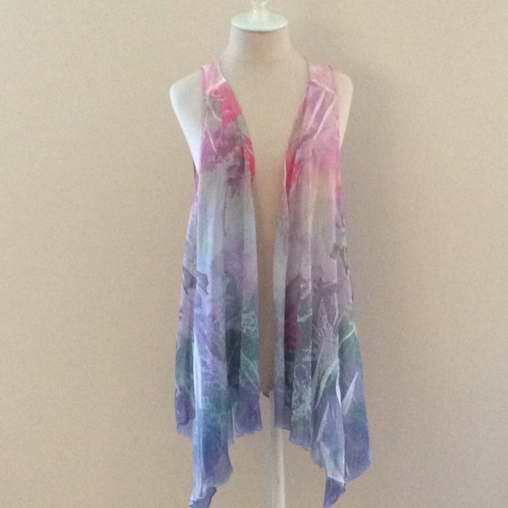 “Watercolor” long vest